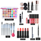 Beginner Makeup Set Basic Eyeshadow Lipstick Foundation Lip Glaze Full Line Makeup Gift Box Mitzvah Lasting Waterproof Cosmetics