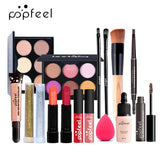 Beginner Makeup Set Basic Eyeshadow Lipstick Foundation Lip Glaze Full Line Makeup Gift Box Mitzvah Lasting Waterproof Cosmetics