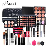 Beginner Makeup Set Basic Eyeshadow Lipstick Foundation Lip Glaze Full Line Makeup Gift Box Mitzvah Lasting Waterproof Cosmetics