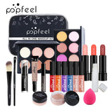 Beginner Makeup Set Basic Eyeshadow Lipstick Foundation Lip Glaze Full Line Makeup Gift Box Mitzvah Lasting Waterproof Cosmetics