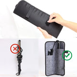 Black Hair Straightener Storage Bag Hair Styling Tool Easy Carrying Heat Resistant Mat Pad Nylon Curling Iron Carrying Case