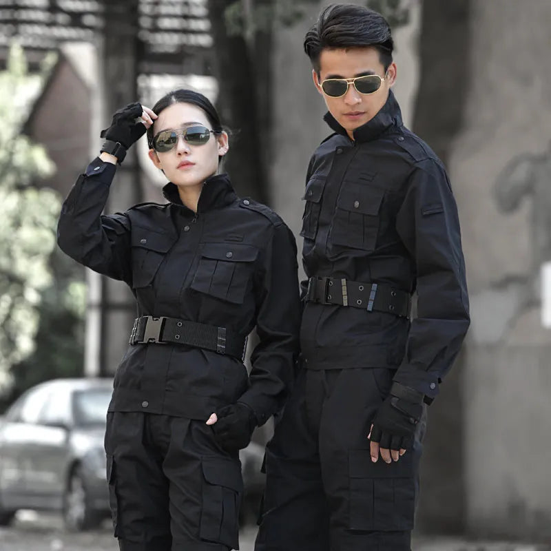 Black Military Uniform Tactical Suit Combat Shirt Uniforms Uniforme Militar Tatico Multicam Clothing Combat Hunting Clothes Men