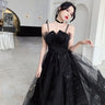 Black long sweat sequined lady girl women princess bridesmaid banquet party ball prom performance dress gown free shipping