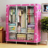 Bluesdeer Bedroom Clothes Hanging Storage Wardrobe Dormitory Storage Cabinet Simple Cloth Wardrobe Fabric Steel Assembly Closet