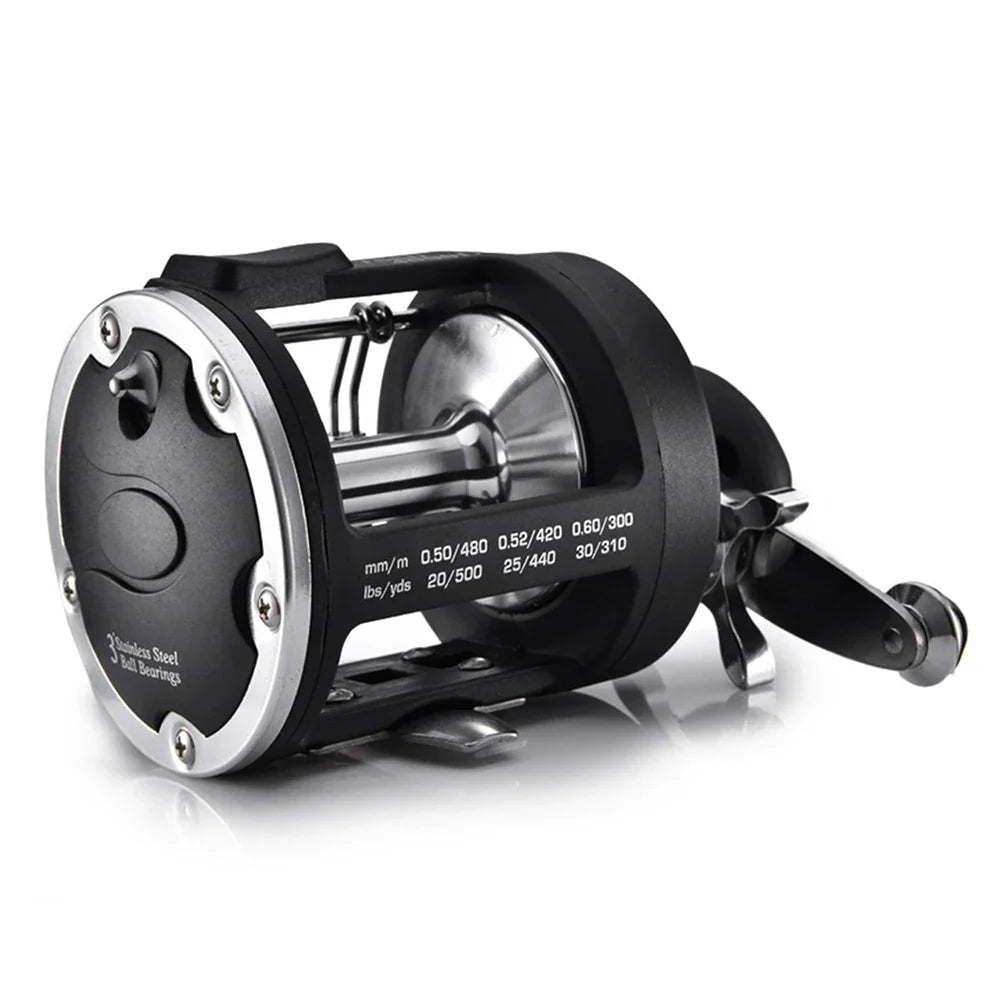 Boat Sea Fishing Reel Trolling Fishing Reel Right Hand Drum Fishing Wheel Precision and Low Noise Fishing Reel for Angler