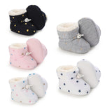 Bobora Winter Baby Boots Infant Girls Boys Warm Snow Boots Fashion Cartoon Print First Walkers Newborn Plush Solid Ball Bootas