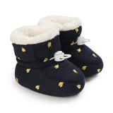 Bobora Winter Baby Boots Infant Girls Boys Warm Snow Boots Fashion Cartoon Print First Walkers Newborn Plush Solid Ball Bootas