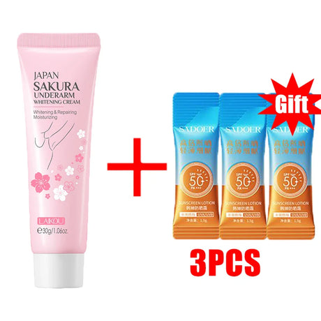 Body Whitening Cream Arms Thighs Underarm Knees Whitening Essence Cream Brighten Moisturizing Body Korean Skin Care Products 30g