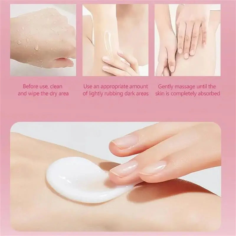 Body Whitening Cream Intimate Area Whitening Cream Pink Body Lotion Lighten Melanin Underarms Knee Joint Bright Body Care 60ml