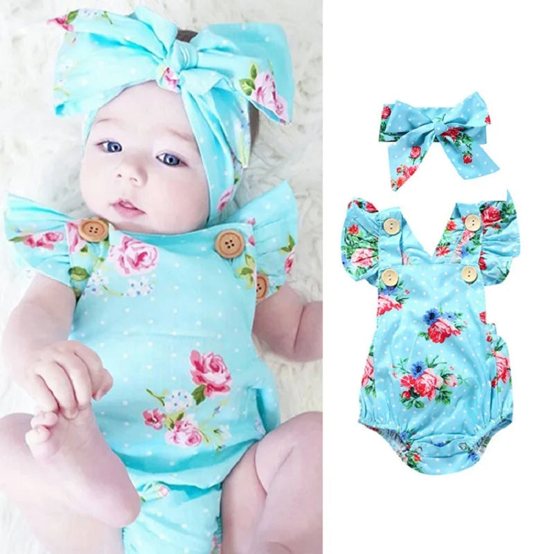 Bodysuits For Infants Baby Girl Newborns Romper & One-pieces Clothes Summer 0 To 3 6 12 24 Months Kids Overalls Female Jumpsuits