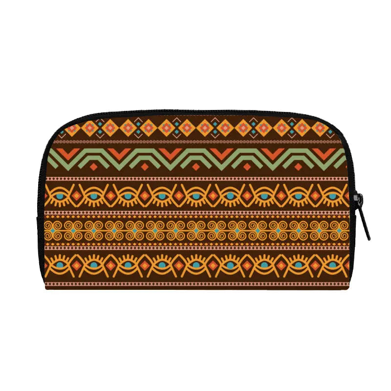 Bohemian Style Pattern Wallet Women’s Casual Classic Stripe Printing Casual Zipper Coin Bag Girls Long Purses Gift