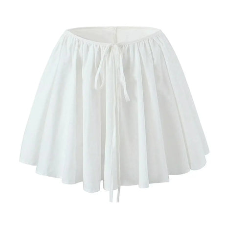 Boho Inspired white Gathered Mini skirt women nex sexy Strappy mini skirt summer cotton sexy hot girl kawaii skirt new