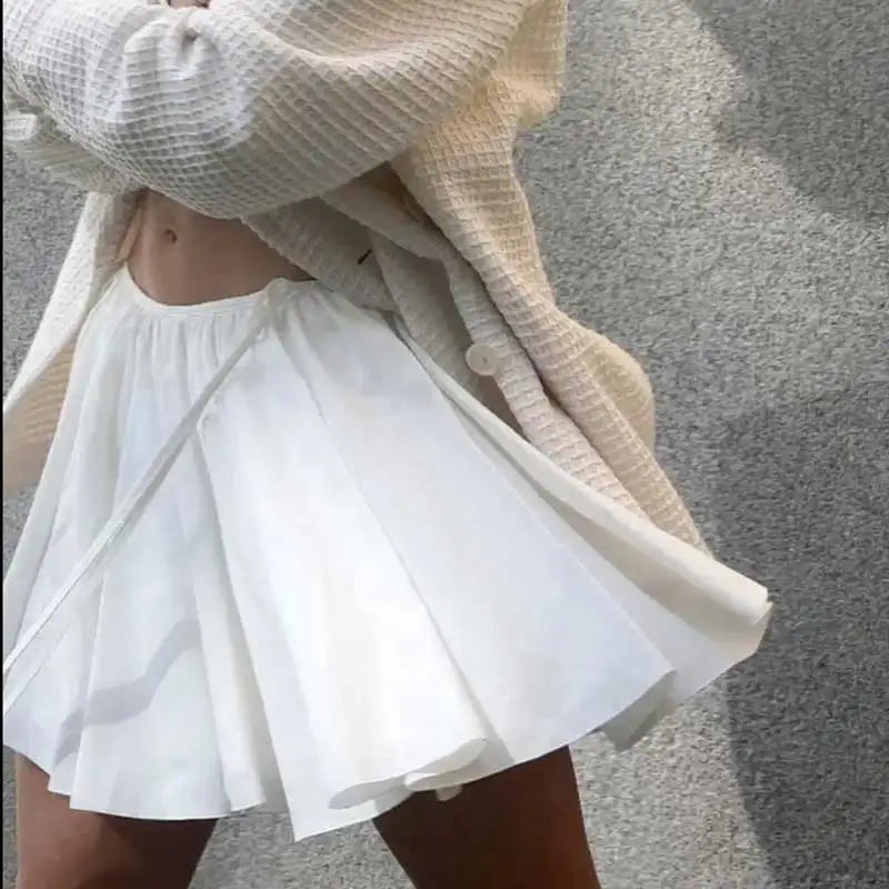 Boho Inspired white Gathered Mini skirt women nex sexy Strappy mini skirt summer cotton sexy hot girl kawaii skirt new