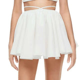 Boho Inspired white Gathered Mini skirt women nex sexy Strappy mini skirt summer cotton sexy hot girl kawaii skirt new