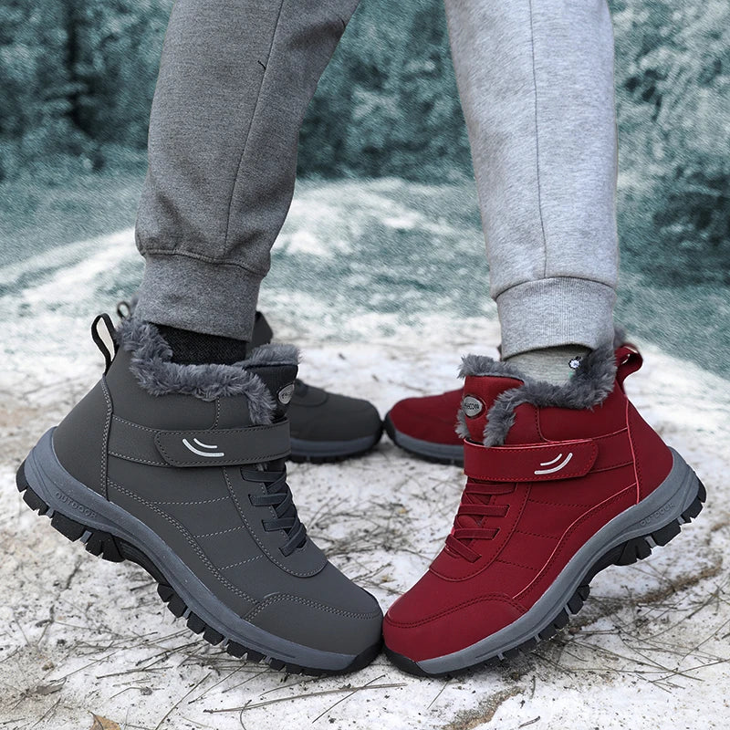 Boots Men's Women Slip On Winter Shoes For Men Waterproof Ankle Boots Winter Boots Male Snow Botines 2023 Black Botas Femininas