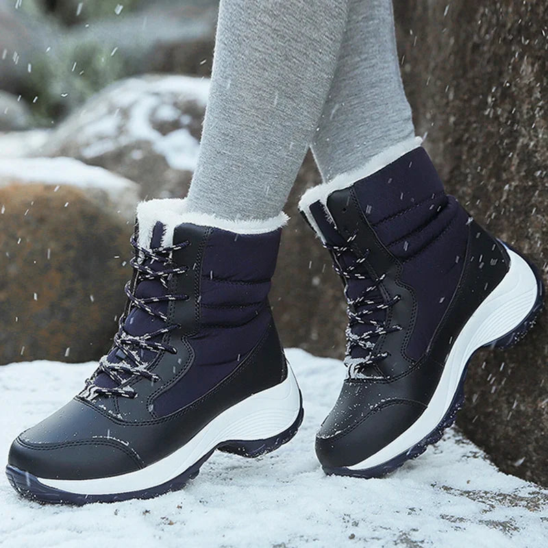 Boots Women Snow Flat Boots Ladies Platform Shoes Woman Fur Keep Warm Shoes For Women New Plus Size Winter Shoes Botas Mujer