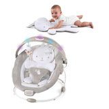 Bouncer Seat with Light Up Toy Bar & Tummy Time Pillow Bed Bases & Frames Plush Fabrics To Snuggle Chaise Lounge