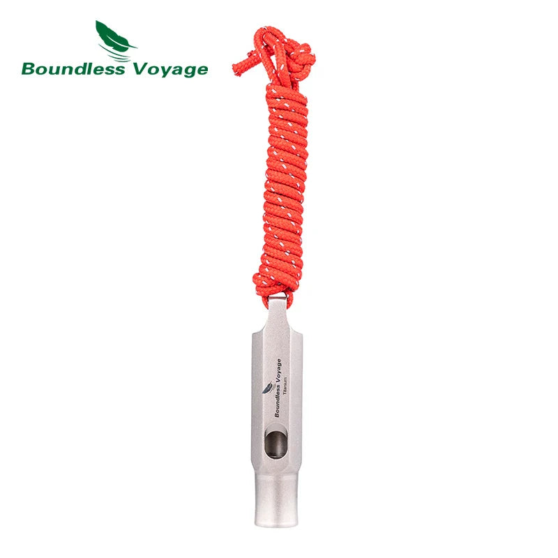 Boundless Voyage Titanium Whistle Emergency Survival Safety Whistles with Lanyard Loud for Camping Coaches Training Sports Tools