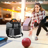 Bowling Tote Bag Storage Bag For 2 Balls Bowling Tote With Padded Divider For 1 Pair Of Bowling Shoes Up To Mens 16 Dropship