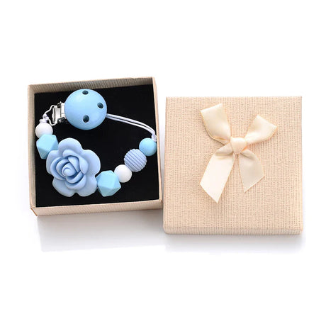 Boxed Personalized Name Baby Nipple Clips Silicone Beaded Soother Pacifier Chains DIY Nursing Toys Anti-Drop Dummy Holder Chain