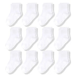 Boys Girls 12 Pairs Cotton Non Slip Socks Newborn Baby 1-3year Anti Skid Soles Floor Unisex Sock for Infants Toddlers Grip Kids