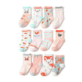 Boys Girls 12 Pairs Cotton Non Slip Socks Newborn Baby 1-3year Anti Skid Soles Floor Unisex Sock for Infants Toddlers Grip Kids