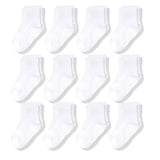 Boys Girls 12 Pairs Cotton Non Slip Socks Newborn Baby 1-3year Anti Skid Soles Floor Unisex Sock for Infants Toddlers Grip Kids