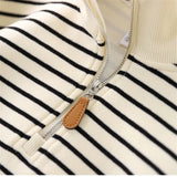 Boys Stripes Sweatshirt Spring Autumn Girls Casual Pullover Big Kids Lapel Zipper Tops Children Sportswear Clothing 4-14 Years