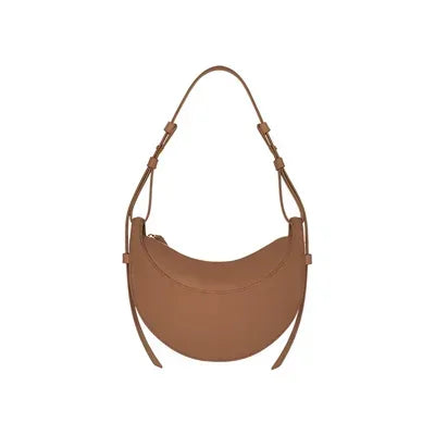 Brand Designer Lychee Pattern Saddle Bags Women Polana Genuine Leather Half Crescent Shoulder Bags High Street Crossbody Bags