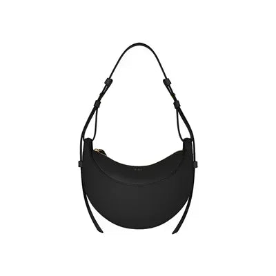 Brand Designer Lychee Pattern Saddle Bags Women Polana Genuine Leather Half Crescent Shoulder Bags High Street Crossbody Bags