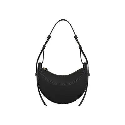 Brand Designer Lychee Pattern Saddle Bags Women Polana Genuine Leather Half Crescent Shoulder Bags High Street Crossbody Bags