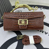 Brand Designers Handbags Women Leather Crocodile Stone Pattern Bag Cat Shape Golden Metal Handle Ladies Shoulder Cross Body Bags