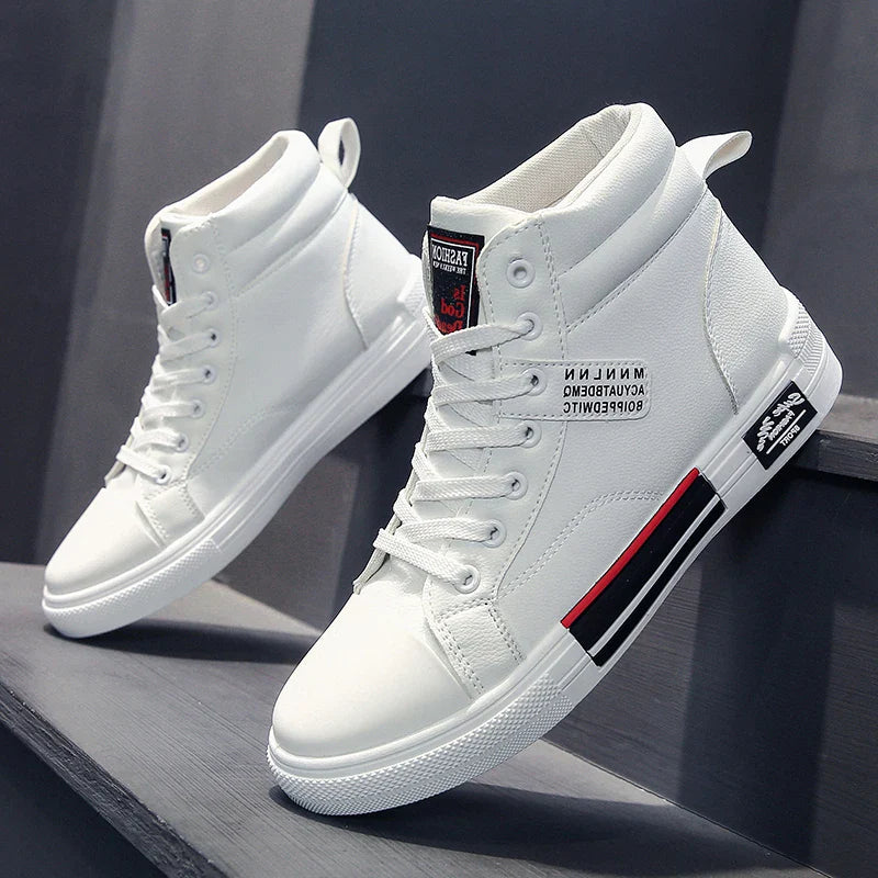 Brand Men Leather High-Top Skateboarding Shoes Men's Sneakers Male Fashion Non-Slip Sport Shoes Zapatillas Hombre Mens Footwear