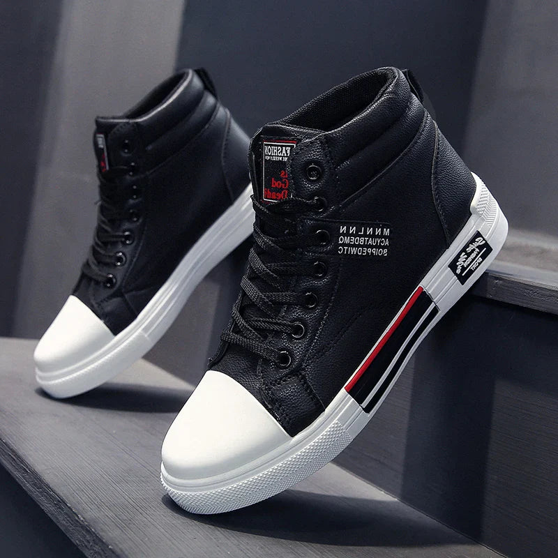 Brand Men Leather High-Top Skateboarding Shoes Men's Sneakers Male Fashion Non-Slip Sport Shoes Zapatillas Hombre Mens Footwear