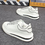 Branded air-cushion white shoes for men and women, casual sneakers for couples, fashionable and versatile white sneakers