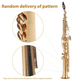 Brass Straight Soprano Saxophone Bb BFlat Woodwind Instrument Natural Shell Key Carve Pattern with Carrying Case Sax Accessories