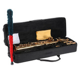 Brass Straight Soprano Saxophone Bb BFlat Woodwind Instrument Natural Shell Key Carve Pattern with Carrying Case Sax Accessories