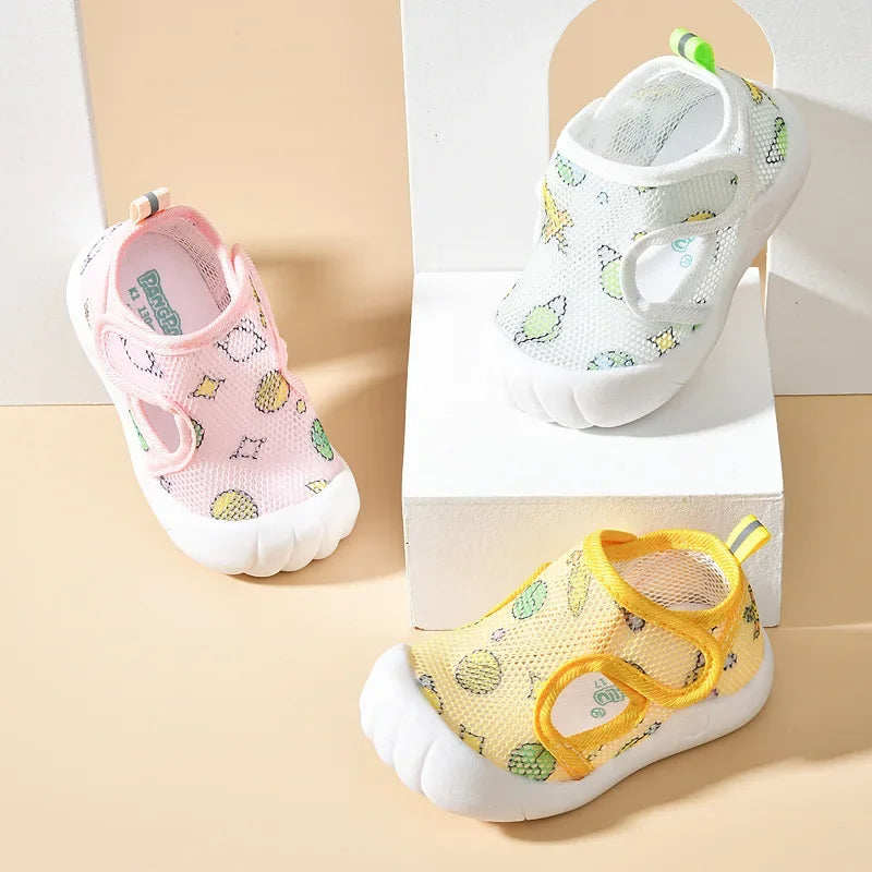 Breathable Air Mesh Baby Kids Shoes Cartoon Baby Boy Shoes Soft Sloe Shoes for Baby Girl 1-4T Toddler First Walkers