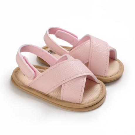 Breathable Summer Baby Girls Sandals, Toddlers Simple Style Solid Color Soft Sole Shoes Outdoor Indoor Prewalker 0-18M