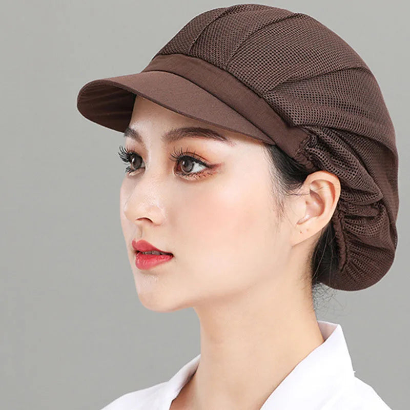 Breathable mesh Both Sexes Workshop Cap Hotel Restaurant Kitchen Cafe Bakery Work Hats Catering Industry Back Kitchen Chef Cap