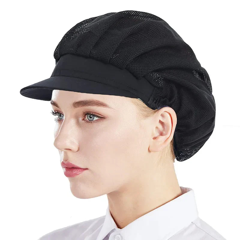 Breathable mesh Both Sexes Workshop Cap Hotel Restaurant Kitchen Cafe Bakery Work Hats Catering Industry Back Kitchen Chef Cap