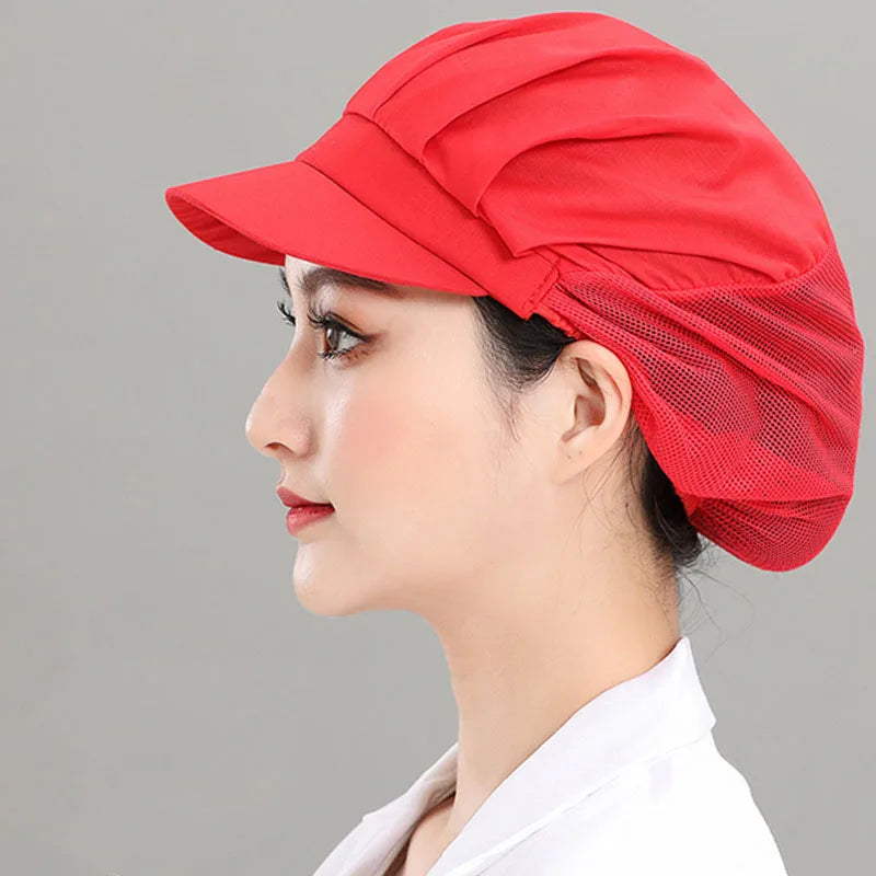 Breathable mesh Both Sexes Workshop Cap Hotel Restaurant Kitchen Cafe Bakery Work Hats Catering Industry Back Kitchen Chef Cap