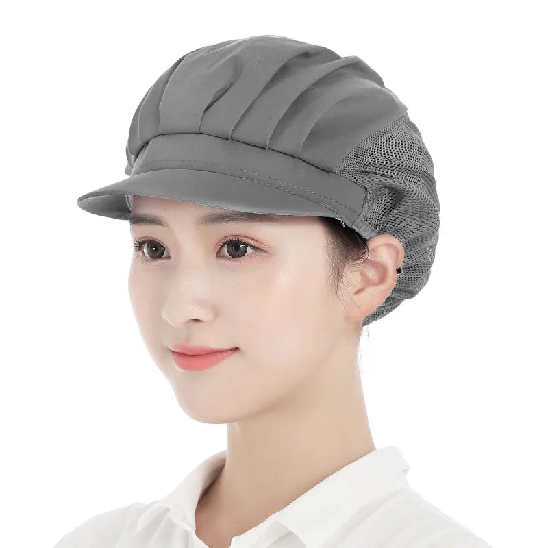 Breathable mesh Both Sexes Workshop Cap Hotel Restaurant Kitchen Cafe Bakery Work Hats Catering Industry Back Kitchen Chef Cap