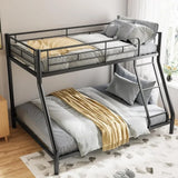 Bunk Bed with Ladder and Safety Railing, Suitable for Children/adult Bedrooms, Space-saving Design,no Box Spring Required, Black