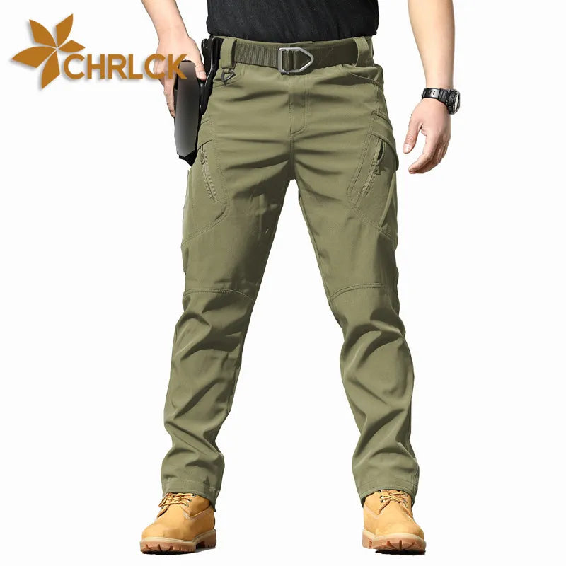 CHRLCK Men's Anti-scratch Tactical Pants Elasticity Hiking Trousers Men Waterproof Hunting Fishing Camping Pants Wear-resistant