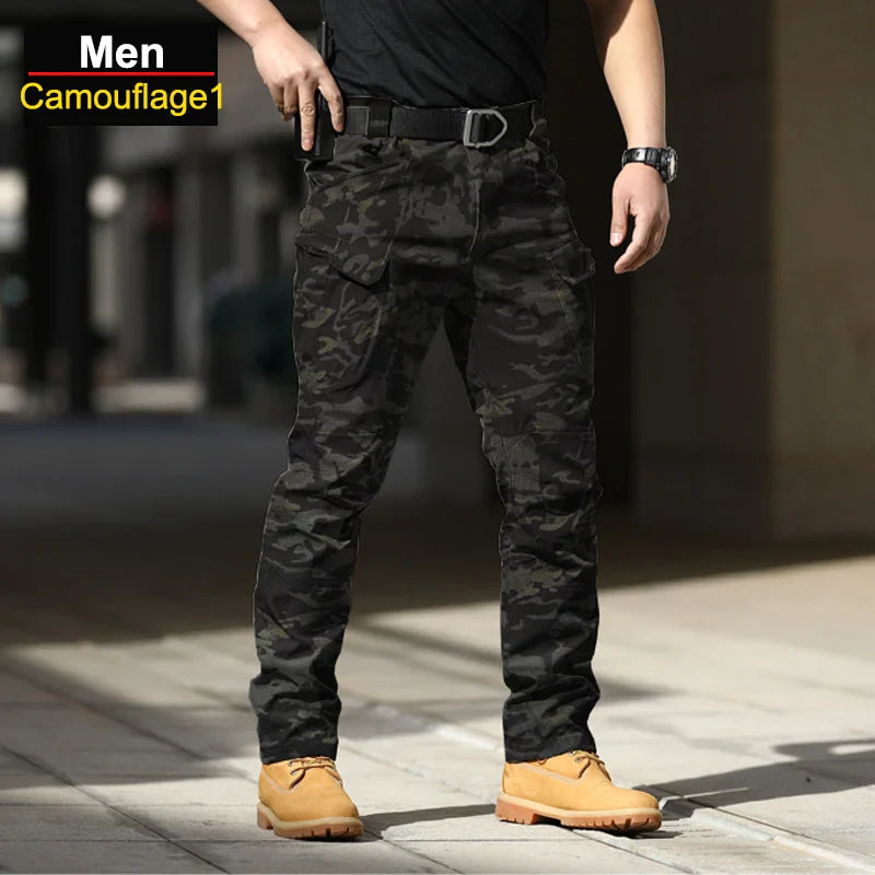 CHRLCK Men's Anti-scratch Tactical Pants Elasticity Hiking Trousers Men Waterproof Hunting Fishing Camping Pants Wear-resistant