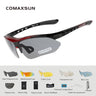 COMAXSUN Professional Polarized Cycling Glasses Bike Goggles Outdoor Sports Bicycle Sunglasses UV 400 With 5 Lens TR90 2 Style