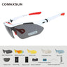 COMAXSUN Professional Polarized Cycling Glasses Bike Goggles Outdoor Sports Bicycle Sunglasses UV 400 With 5 Lens TR90 2 Style