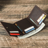 CONTACT'S Genuine Leather Retro Short Wallets for Men RFID Trifold Card Holders Zipper Coin Purses Money Clips Male Mini Wallets