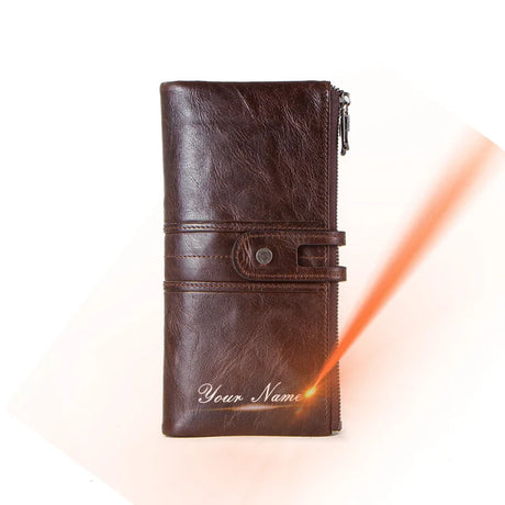 CONTACT'S Genuine Leather Wallets for Men Long Casual Bifold Men Clutch Wallet Card Holder Coin Purse Money Clip Women's Wallets